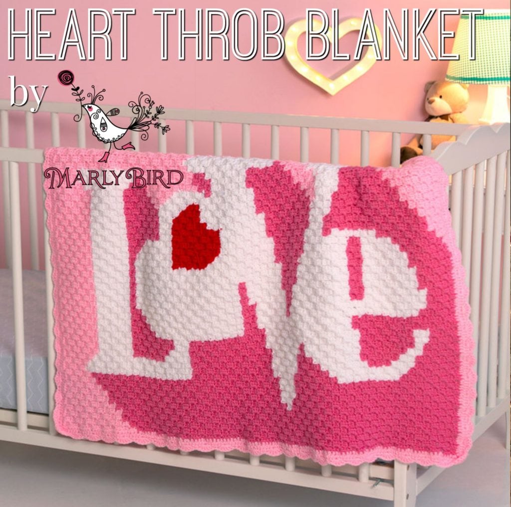 FREE Heart Throb Corner to Corner Crochet Baby Blanket