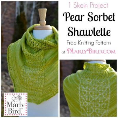 Free Knitting Pattern: Pear Sorbet Shawlette