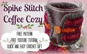 Spike Stitch Coffee Cozy Free Pattern from MarlyBird.com