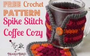 Spike Stitch Coffee Cozy Free Pattern @ MarlyBird.com