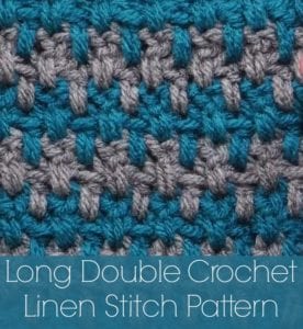 Long Double Crochet Linen Stitch Pattern YouTube Tutorial and FREE PATTERN by Marly Bird. www.MarlyBird.com