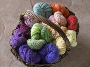 basket of colors shown on worsted  020