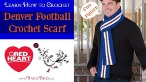 Denver Football Free Crochet Scarf Pattern and Video Tutorial by Marly Bird