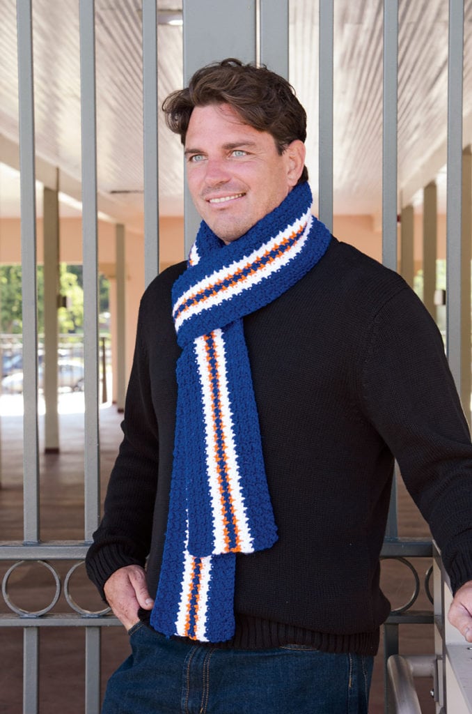 Denver Football Game Day Scarf. Free Crochet Pattern by Marly Bird