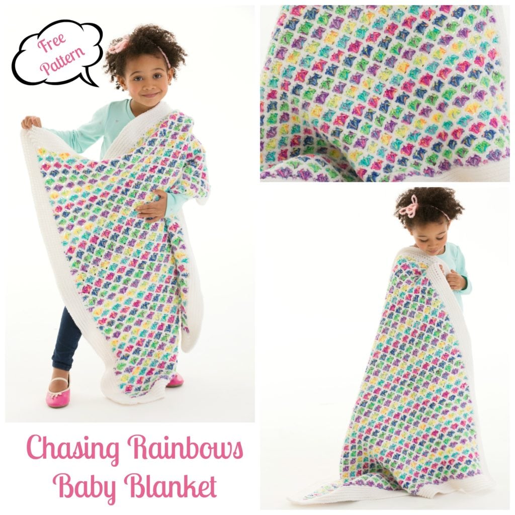 LW5174 Chasing Rainbows Baby Blanket by Marly Bird. Free Pattern