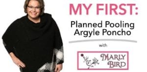 Planned Pooling Crochet Argyle Poncho with Marly Bird