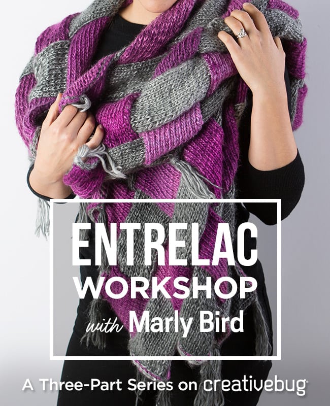 creativebug knitting entrelac workshop with Marly Bird