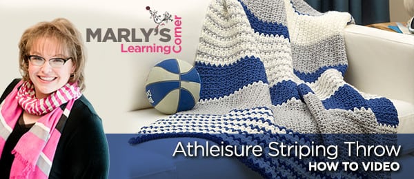 Red Heart FREE Pattern Athleisure Striping Throw