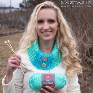 Red Heart Soft Essentials Patterns- Knitted Beginner Cowl