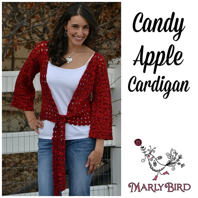 candy apple crochet cardigan