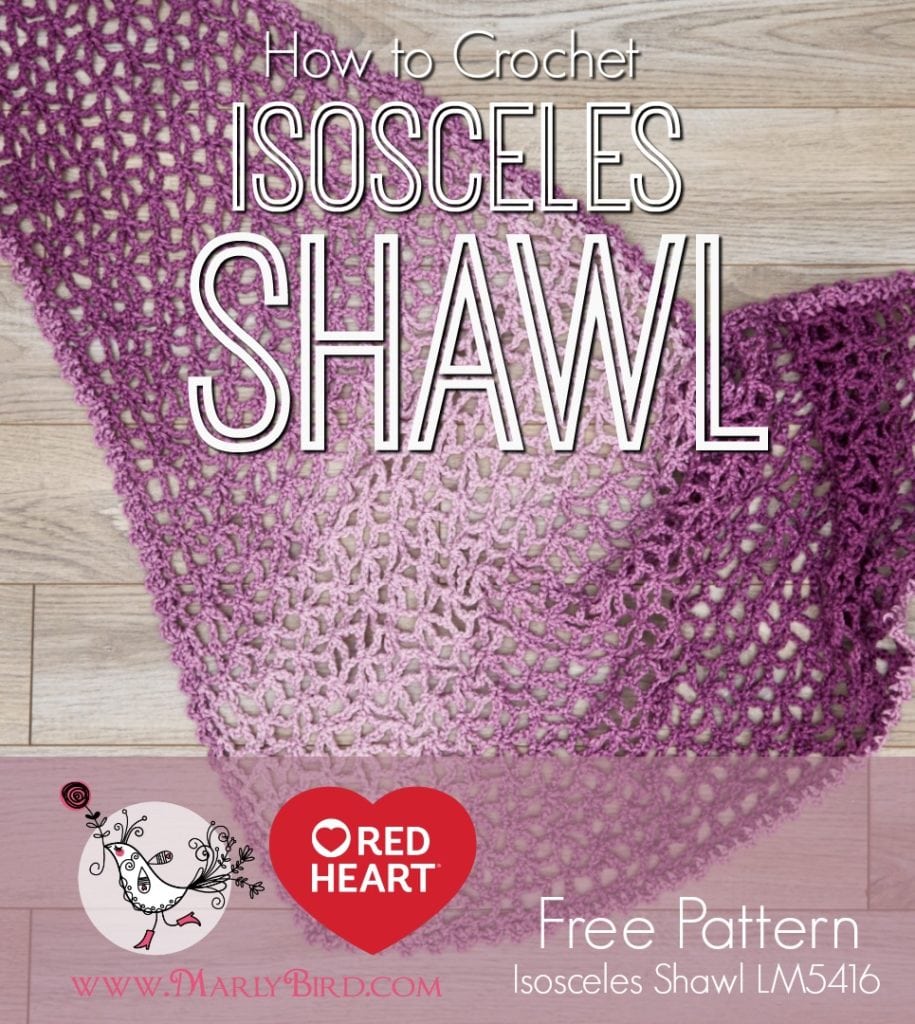 Lacy Isosceles Shawl Free Red Heart Crochet Shawl Pattern
