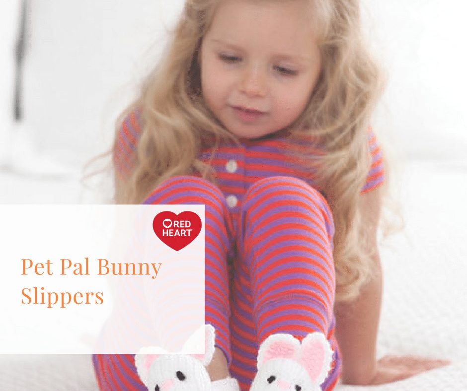 Red Heart Pet Pal Bunny Slippers
