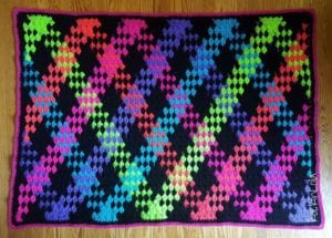 Neon Granny Stitch Planned Pooling Crochet Blanket - Marly Bird 