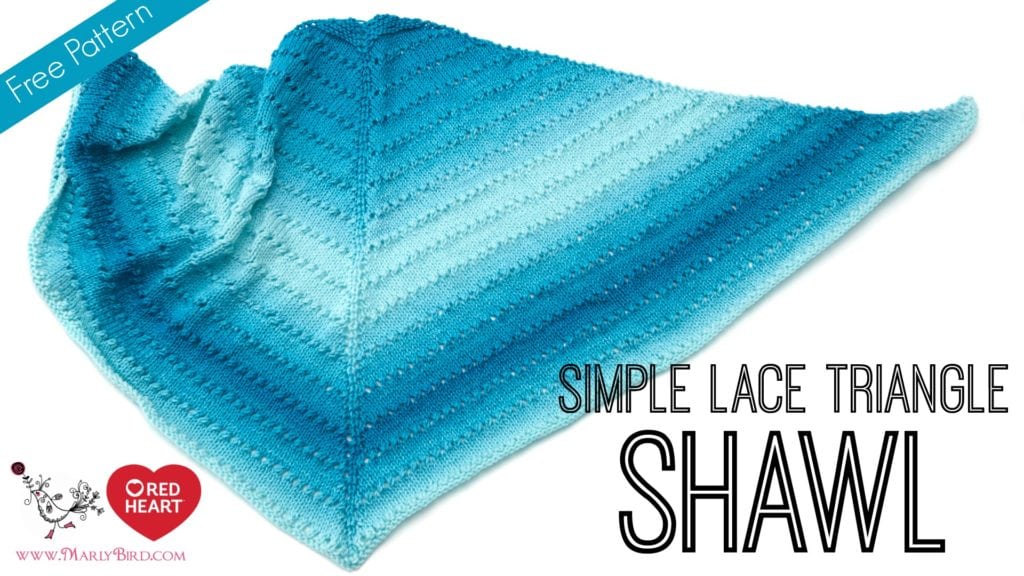 How to Knit Simple Lace Triangle Shawl