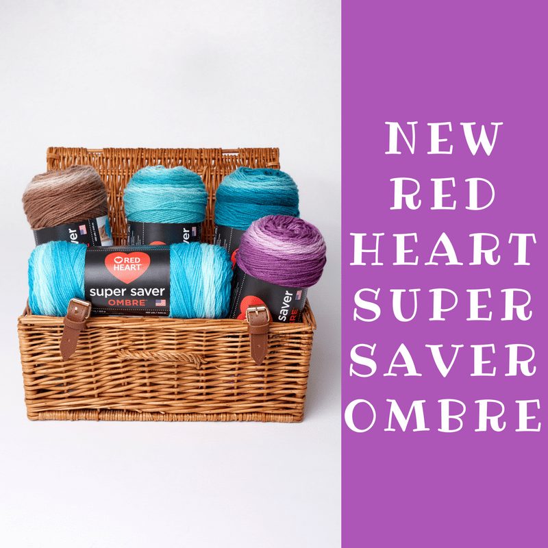 Red Heart Ombre Yarn In a Basket. New Red Heart Super Saver Ombre Yarn