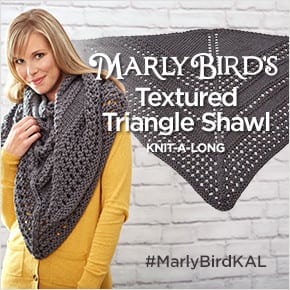 Textured Triangle Shawl KAL with Marly Bird and Red Heart