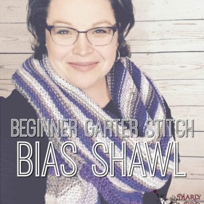 Beginner Garter Stitch Bias Shawl by Marly Bird