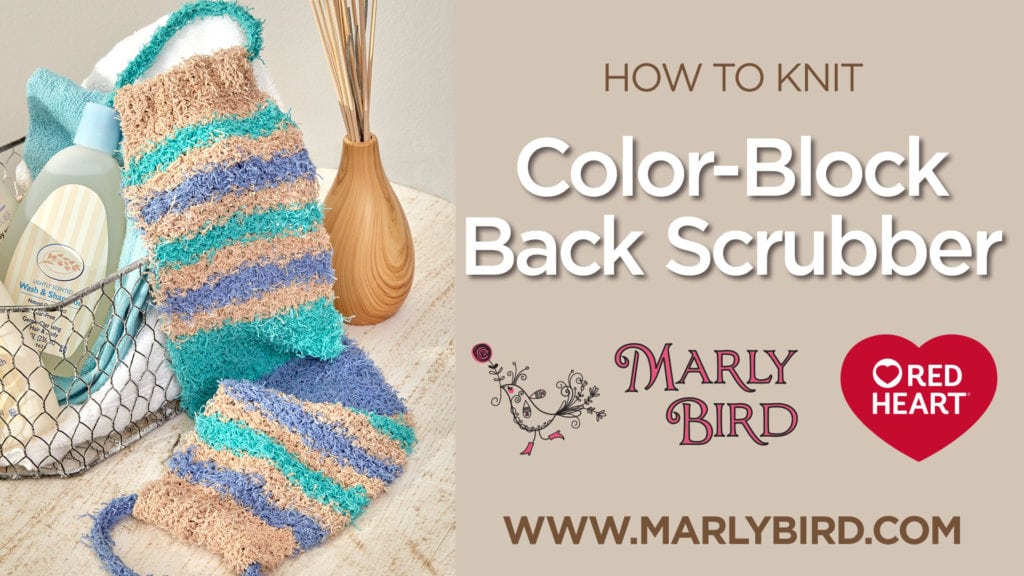 How to Knit Color-Block Back Scrubber