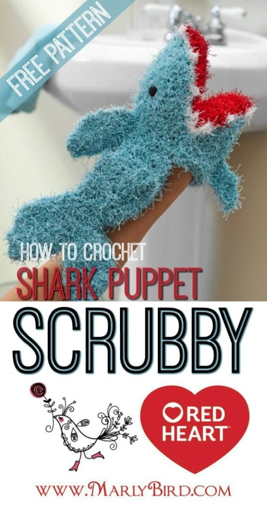 How to Crochet the Shark Washcloth Puppet Scrubby