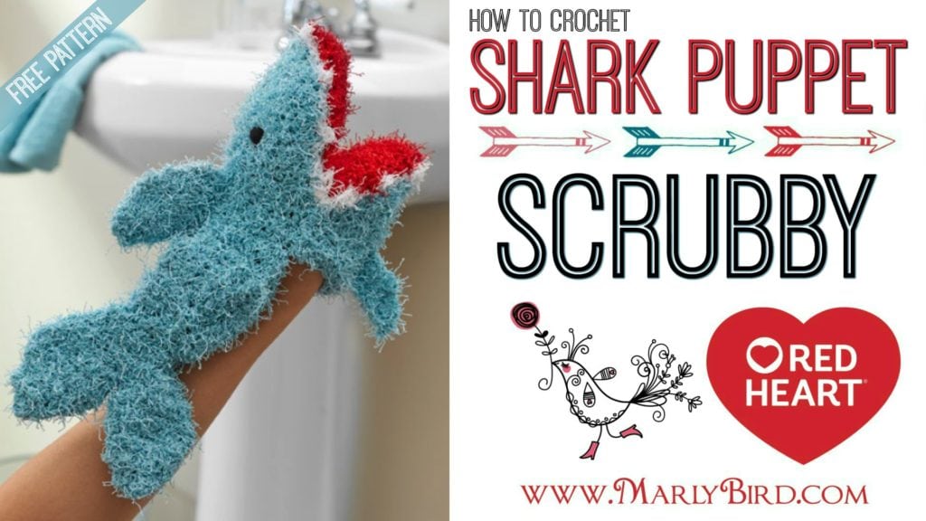 Shark Washcloth Puppet Scrubby