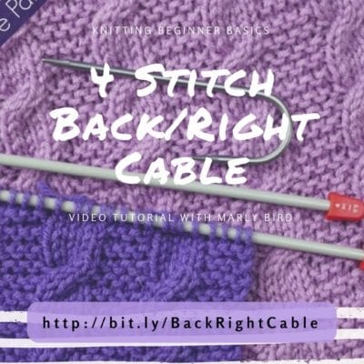 Knitting Beginner Basics How to Knit 4 Stitch Back Right Cable