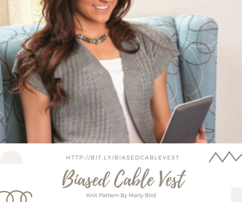 Biased Cable Vest Knit Pattern by Marly Bird Marly Bird