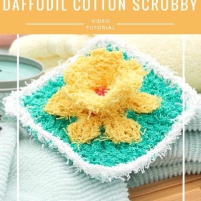 Daffodil Washcloth in Cotton Scrubby-Video Tutorial