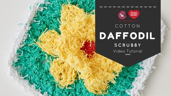 Red Heart Cotton Daffodil Scrubby FREE Pattern and Video Tutorial
