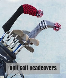 Red Heart Knit Father's Day Pattern-Knit Golf Headcovers