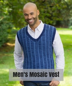 Red Heart Knit Father's Day Patterns-Men's Mosaic Vest