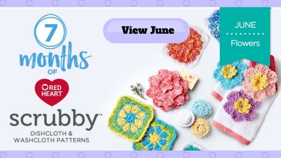 Red Heart 7 Months of Scrubby June Flowers