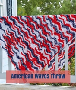 American Waves Throw Free Patriotic Crochet Pattern from Red Heart