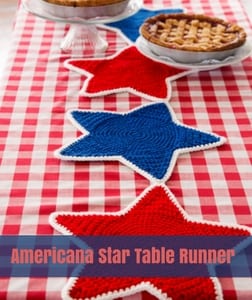 American Start Table Runner Free Patriotic Crochet Pattern from Red Heart