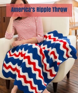 America's Ripple Throw Free Patriotic Crochet Pattern by Red Heart