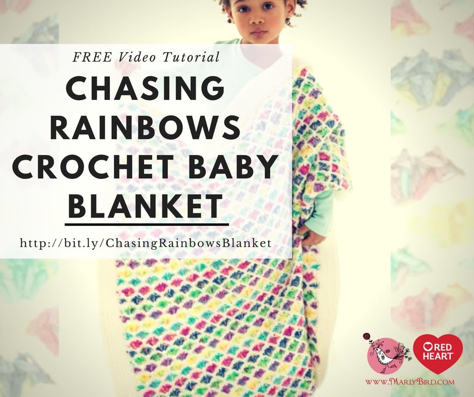 How to Crochet the Chasing Rainbows Crochet Baby Blanket free video tutorial with Marly Bird
