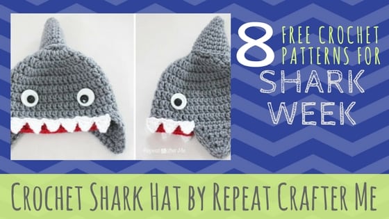 Crochet Shark Hat by Repeat Crafter Me