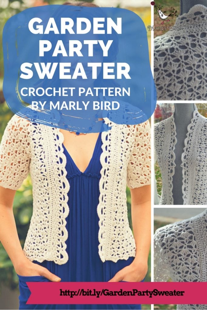 Garden Party Crochet Sweater Pattern by Marly Bird