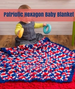 Patriotic Hexagon Baby Blanket Free Patriotic Crochet Pattern from Red Heart