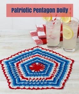 Patriotic Pentagon Doily Free Patriotic Crochet Pattern from Red Heart