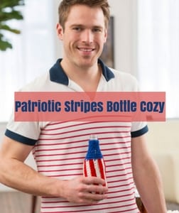 Patriotic Stripes Bottle Cozy Free Patriotic Crochet Pattern from Red Heart