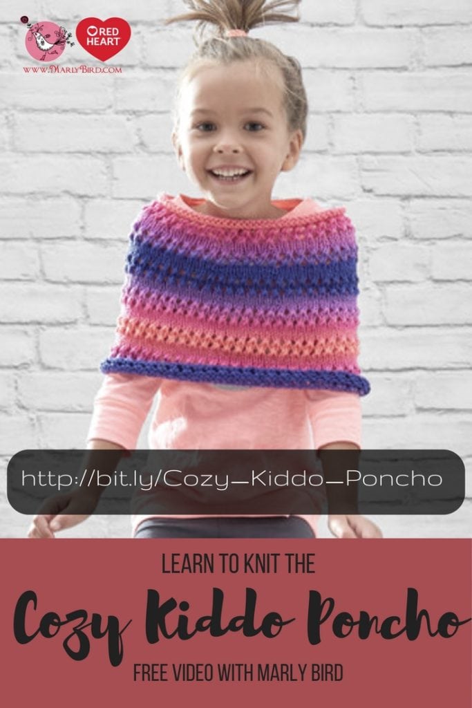 Red Heart Cozy Kiddo Poncho Free Pattern and Video Tutorial with Marly Bird