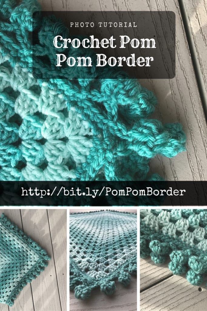 Photo tutorial with Marly Bird how to crochet pom pom border