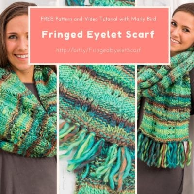Knit the Fringed Eyelet Scarf with Marly Bird