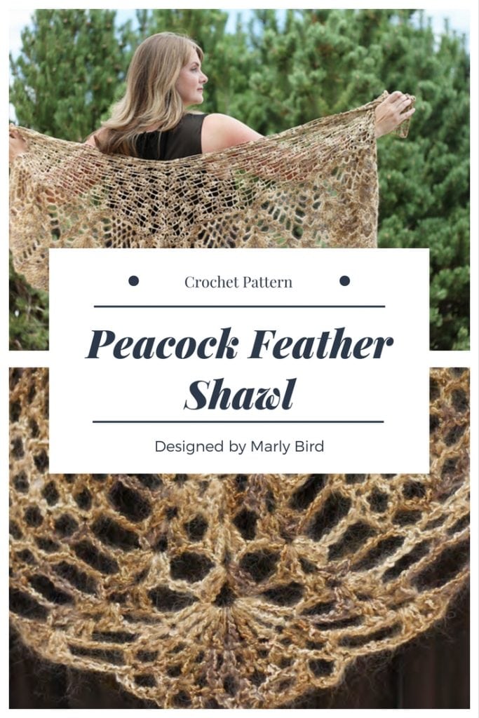Peacock Feather Crochet Shawl by Marly Bird