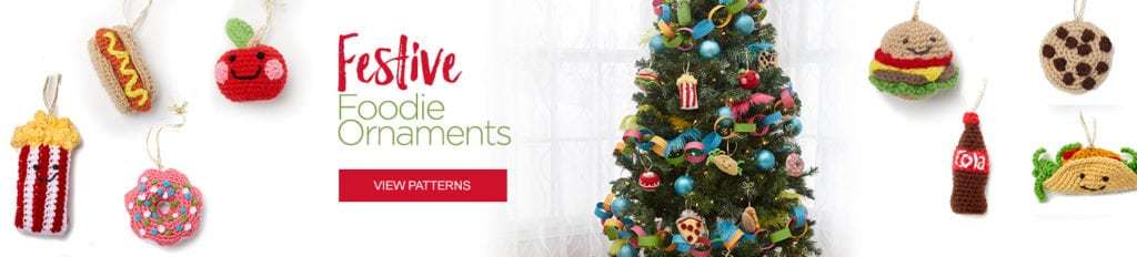 Festive Foodie Ornaments-FREE Red Heart Patterns