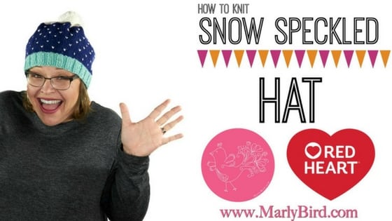 Video Tutorial how to knit the snow speckled hat with Marly Bird