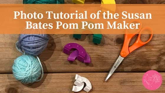 Photo Tutorial how to make a pom pom with the Susan Bates pom pom maker