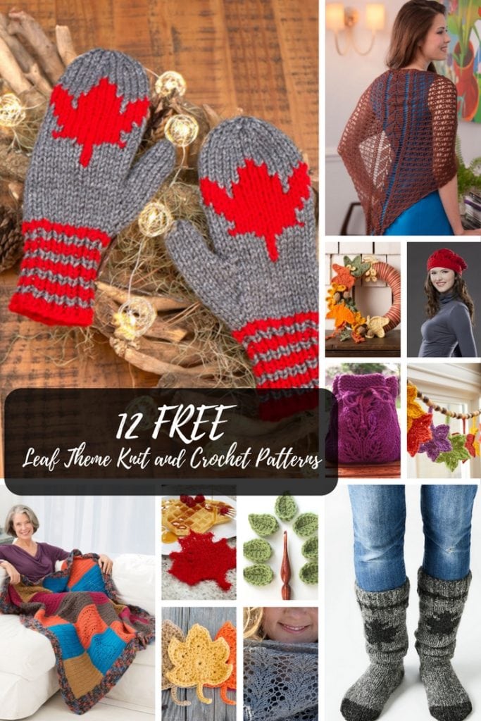 12 FREE Leaf Patterns in Knit and Crochet