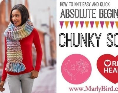 How to Knit Easy and Quick Absolute Beginner Chunky Scarf