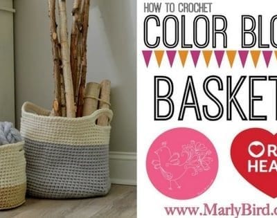 How to Crochet Hygge Color Block Crochet Baskets